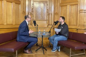 Podcastaufnahme Martin Candinas und Daniel Knöpfel